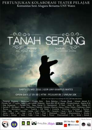 Pentas teater bertajuk Tanah Serang. Gor UNY, Wates