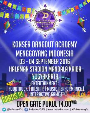 Konser Dangdut Academy | 03 - 04 September 2016 | Stadion Mandala Krida | 14.00 WIB