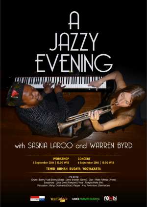 "A JAZZY EVENING" with Saskia Laroo & Warren Byrd | Tembi Rumah Budaya | 19.00 WIB | FREE