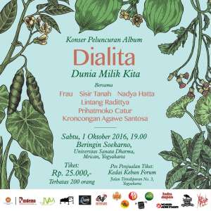 Konser Peluncuran Album 'Dialita' | 01 Oktober 2016 | 19.00 WIB | Beringin Soekarno Universitas Sanata Dharma