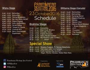 Jadwal Prambanan Heritage Jazz Festival 2016 
