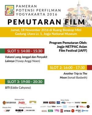 Pameran Potensi Perfilman Yogyakarta 2016 | Jogja NETPAC Asian Film Festival
