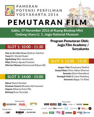 Pameran Potensi Perfilman Yogyakarta 2016 | Jogja Film Academy/Suryakanta