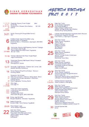 Agenda Budaya Jogja Juli 2017