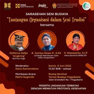 Sarasehan Seni Budaya &ldquo;Tantangan Organisasi dalam Seni Tradisi&rdquo;