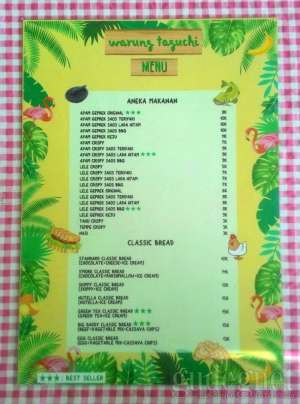 Menu makanan di Warung Taguchi