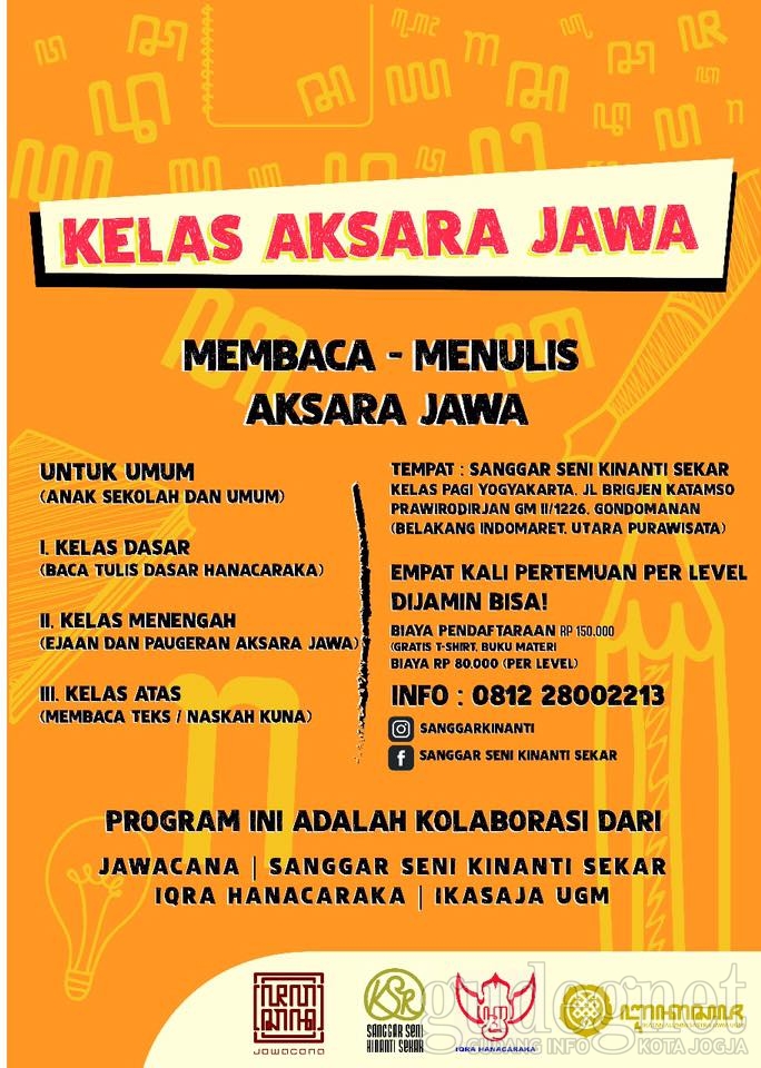 Tinggal Seminggu Lagi, Yuk Daftar Kelas Aksara Jawa Tinggal Seminggu Lagi, Yuk Daftar Kelas Aksara Jawa