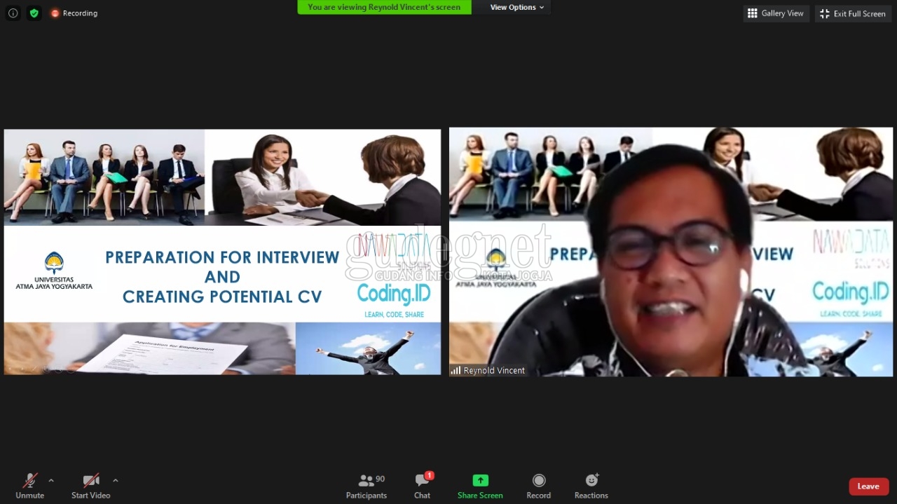 UAJY Gelar Webinar 'Strategi Sukses Lolos Interview dan Psikotes' UAJY Gelar Webinar 'Strategi Sukses Lolos Interview dan Psikotes'