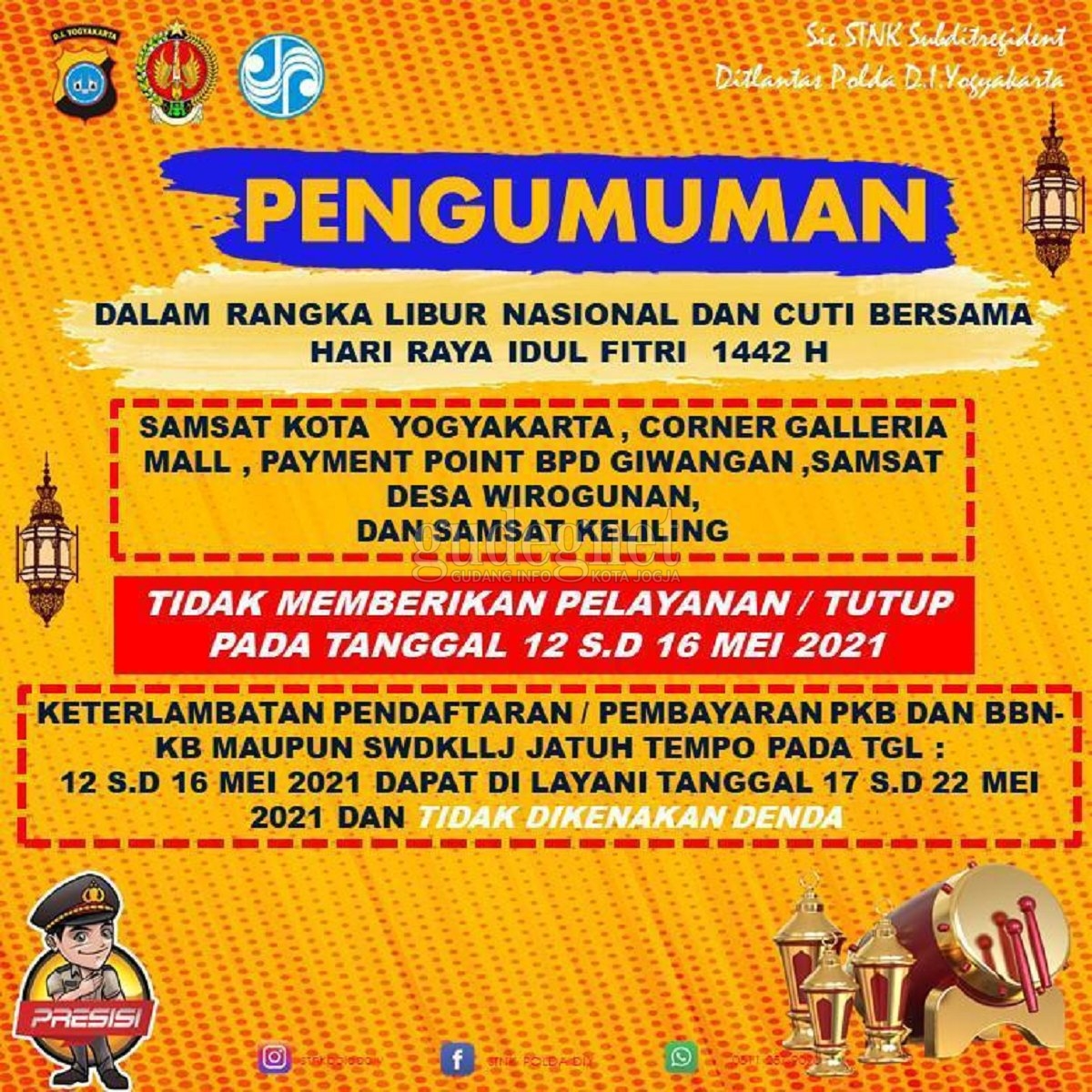 Libur Lebaran, Samsat dan Layanan SIM Tutup. Cek Di Sini Infonya Libur Lebaran, Samsat dan Layanan SIM Tutup. Cek Di Sini Infonya