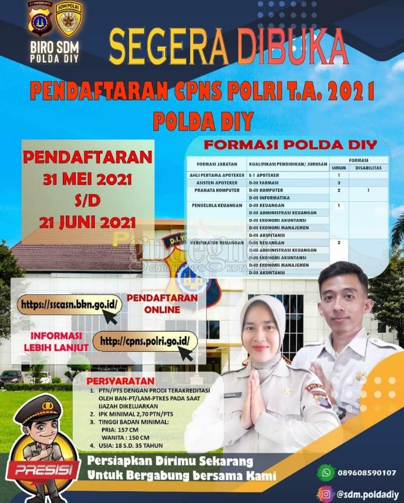 Mau Jadi PNS Polda DIY? Ini Cara Daftar dan Syaratnya Mau Jadi PNS Polda DIY? Ini Cara Daftar dan Syaratnya