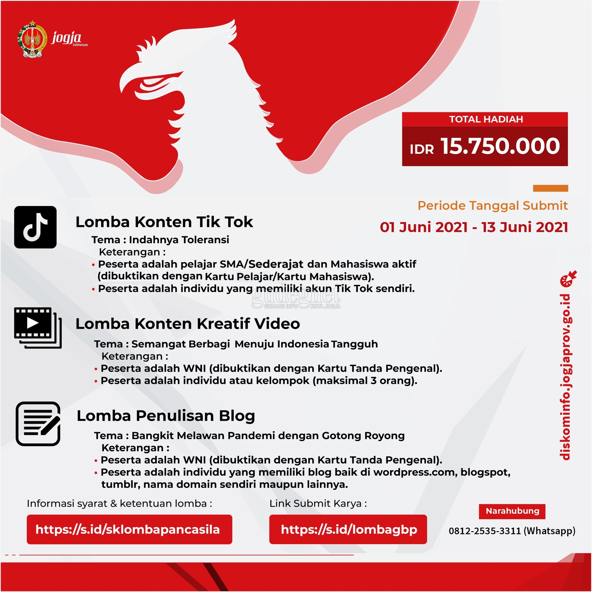 Diskominfo DIY Gelar Lomba Tik-Tok, Video dan Blog Harlah Pancasila Diskominfo DIY Gelar Lomba Tik-Tok, Video dan Blog Harlah Pancasila
