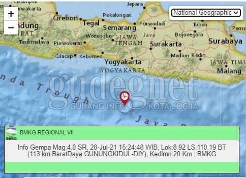 Bantul dan Gunungkidul Alami 4 Kali Gempa Bumi 23-29 Juli 2021 Bantul dan Gunungkidul Alami 4 Kali Gempa Bumi 23-29 Juli 2021