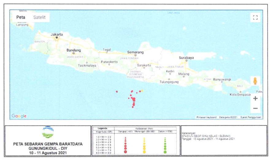 Sejak Selasa Hingga Rabu Siang, Gunungkidul Alami 21 Gempa Bumi Sejak Selasa Hingga Rabu Siang, Gunungkidul Alami 21 Gempa Bumi