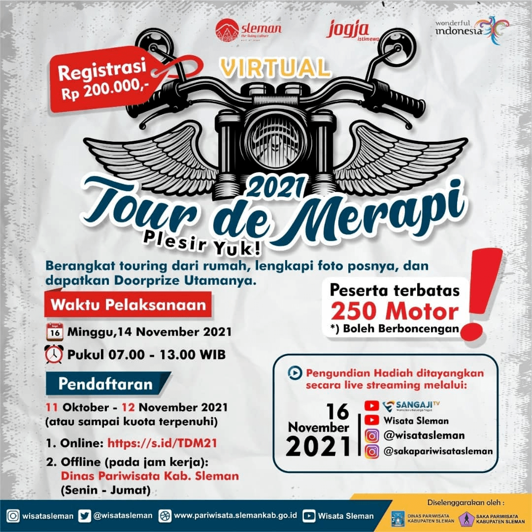 Tour de Merapi Digelar Virtual, Jelajahi Lima Destinasi Wisata Tour de Merapi Digelar Virtual, Jelajahi Lima Destinasi Wisata
