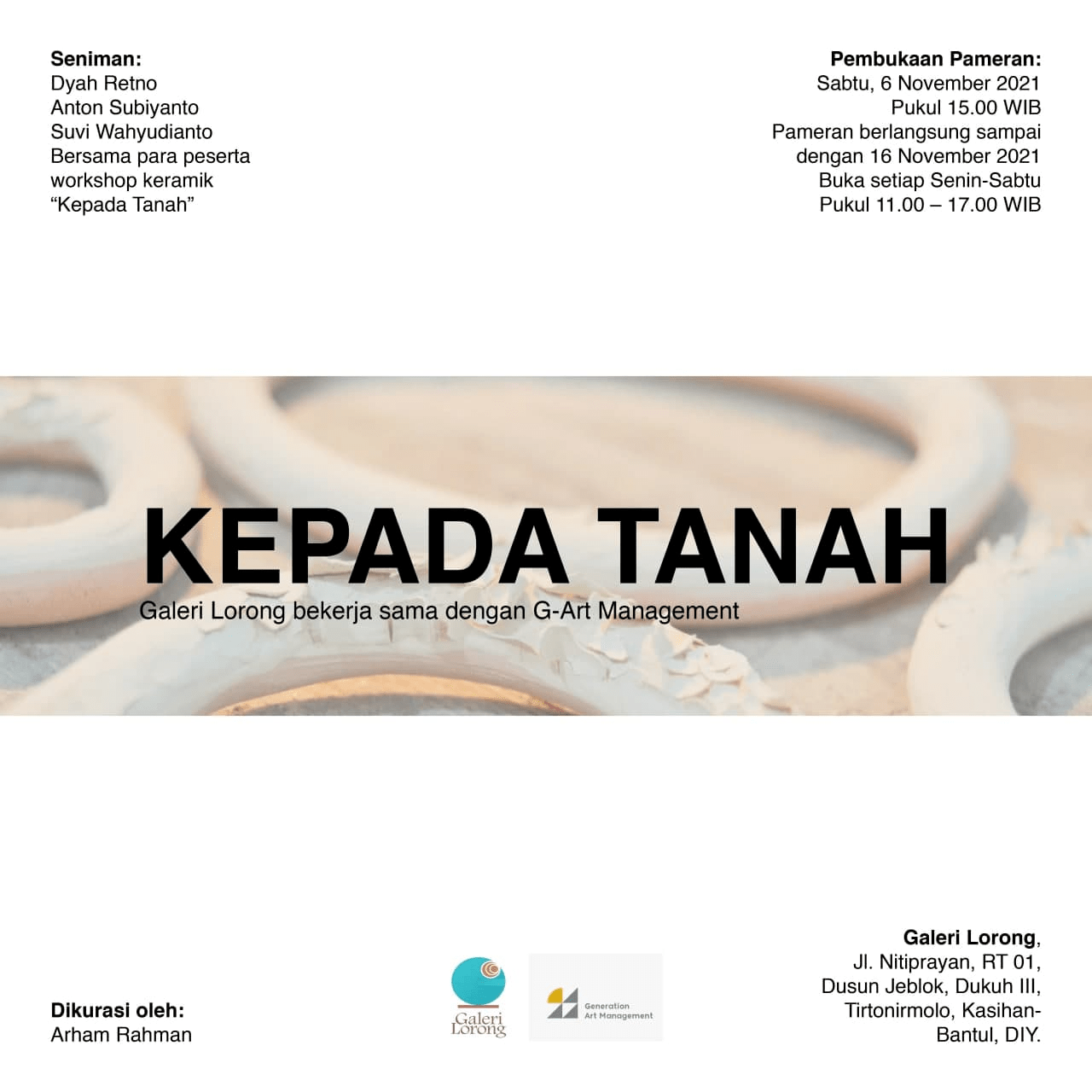 Galeri Lorong akan Gelar Pameran 'Kepada Tanah' Galeri Lorong akan Gelar Pameran 'Kepada Tanah'