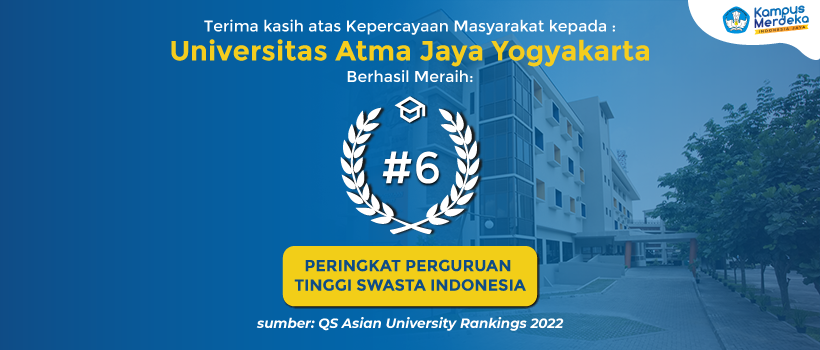 UAJY Raih Peringkat ke-6 Perguruan Tinggi Swasta Indonesia Versi QS AUR 2022 UAJY Raih Peringkat ke-6 Perguruan Tinggi Swasta Indonesia Versi QS AUR 2022