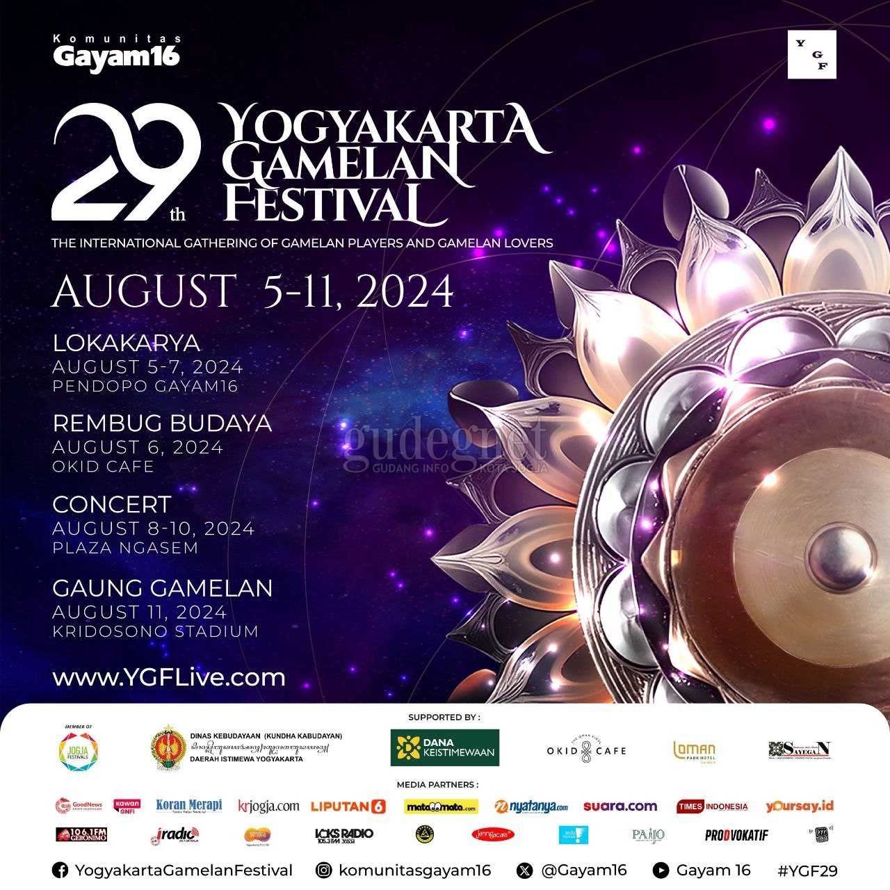 Yogyakarta Gamelan Festival 2024 Angkat Tema &ldquo;Piweling&rdquo;
