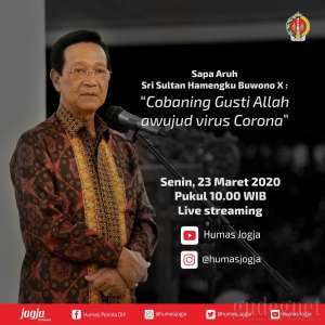 Yuk, Simak Live Streaming Pesan Sultan Tentang Corona Pagi ini